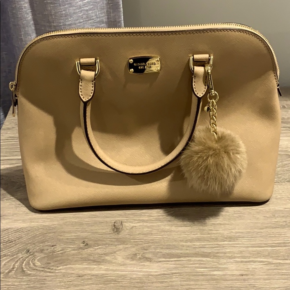 Tan Michael Kors Satchel w/ POM